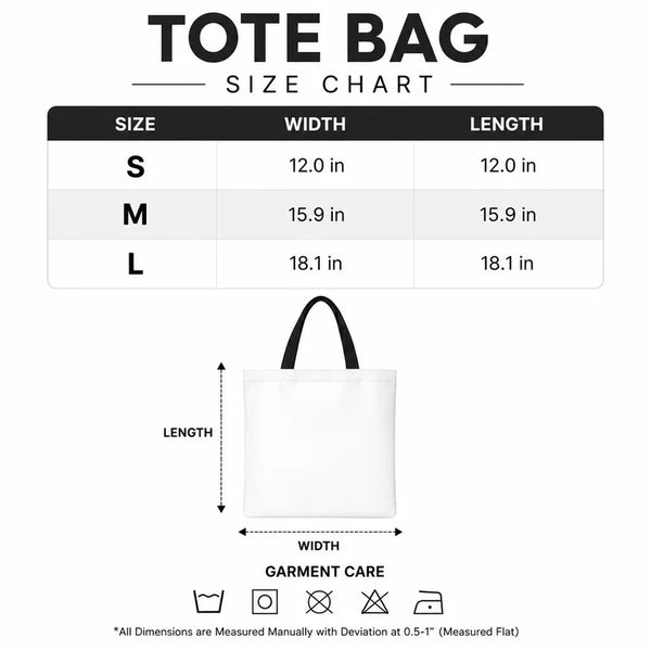 Virginia Undead Mascot Tote Bag - Size Chart
